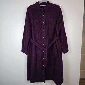 John GALLIANO Burgundy Corduroy Jacket Coat Shirt dress Y2K.A8